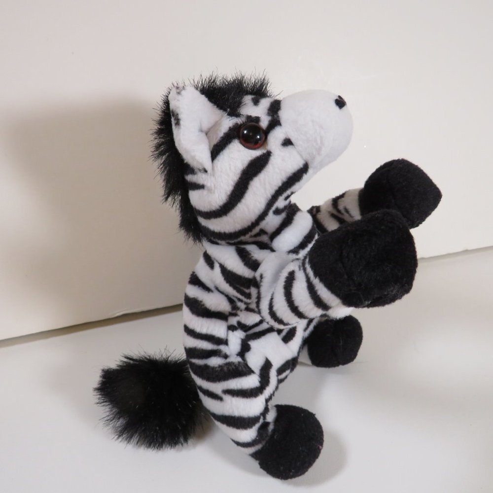 Zebra Bean Pals Kelly Toys 8" long Posable Red Eyes